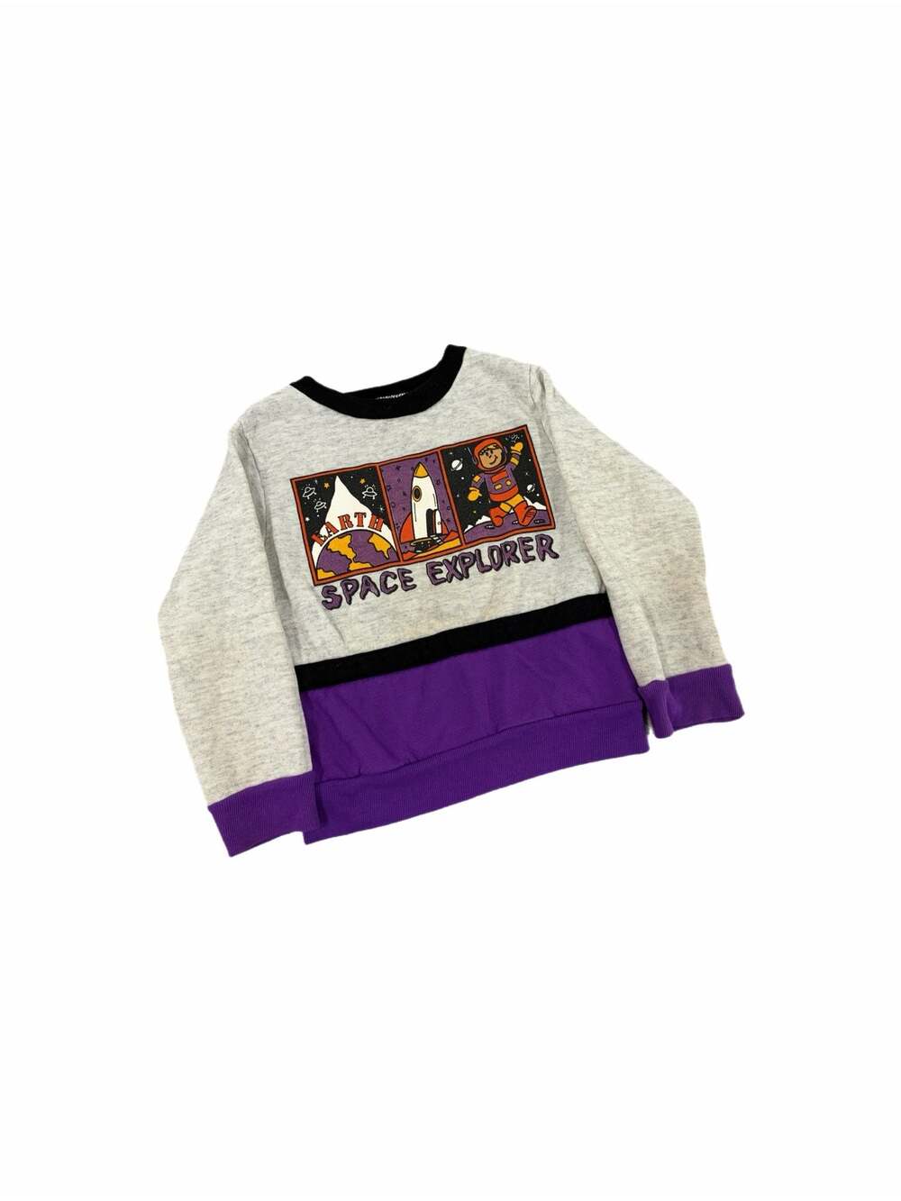 Vintage Toddletime Space Explorer Graphic Pullover Sweatshirt Size 4T